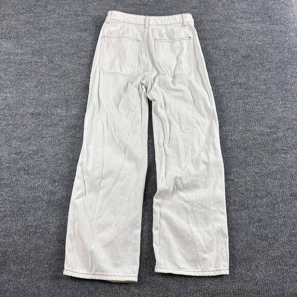 Reformation Jeans Womens 27 Lexi High Rise Wide Leg Ivory Button Fly Casual Chic - Picture 6 of 16